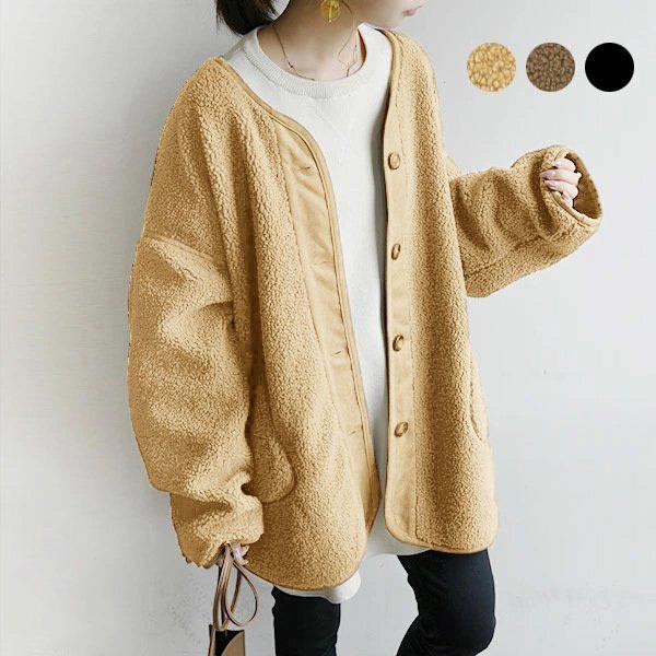 ボアジャケット レディース ブルゾン コート ジャンパー 秋 冬 黒 アウター トップス 裏地付き あったか ゆったり 50代 40代 30代 代 おしゃれ アンドイット And It レディース 通販 Paypayモール