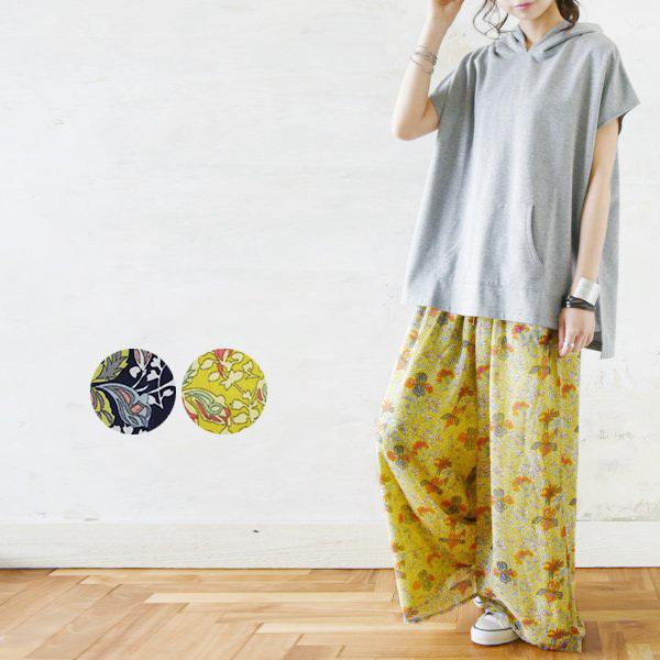 ワイドパンツ シフォン 花柄 フラワープリント エスニック ボトムス 楽ちん レディース 代 30代 40代 おしゃれ アンドイット And It レディース 通販 Paypayモール