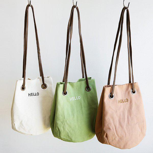 巾着バッグ ショルダー 小さめ レディース 鞄 綿 コットン 普段使い 代 30代 40代 トート 刺繍 シンプル おしゃれ アンドイット And It レディース 通販 Paypayモール