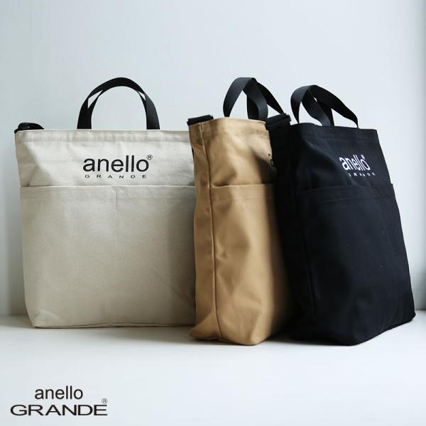 anello GRANDE アネロ グランデ トートバッグ レディース メンズ 綿 a4 大きめ 大容量 黒 2way かばん 鞄 斜めがけ ブランド 春 夏 秋 冬 おしゃれ