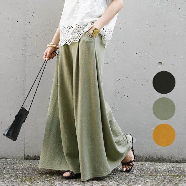 ワイドパンツルック 50代 夏 40代 30代 代 接触冷感 春 ロング フレア ひんやり クール ウエストゴム 体型カバー リラックス おしゃれ N103b51 アンドイット And It レディース 通販 Yahoo ショッピング