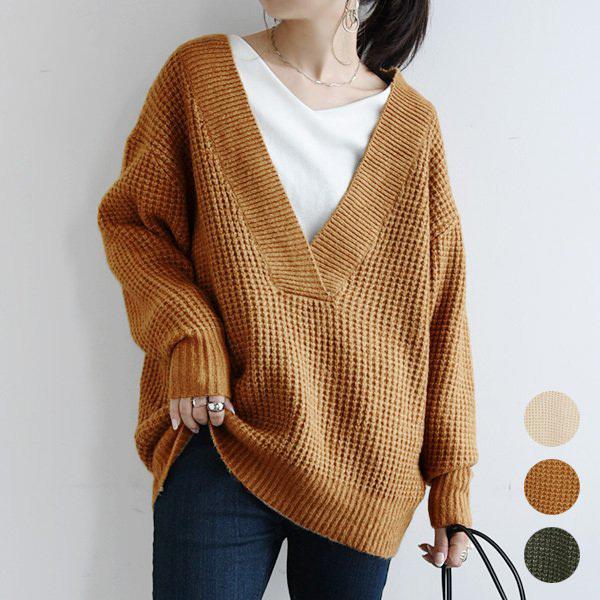 ニット レディース セーター Vネック 冬 重ね着 長袖 洗濯可 洗える 白 50代 40代 30代 代 秋 トップス トレンド レイヤード おしゃれ N103c6479 アンドイット And It レディース 通販 Yahoo ショッピング