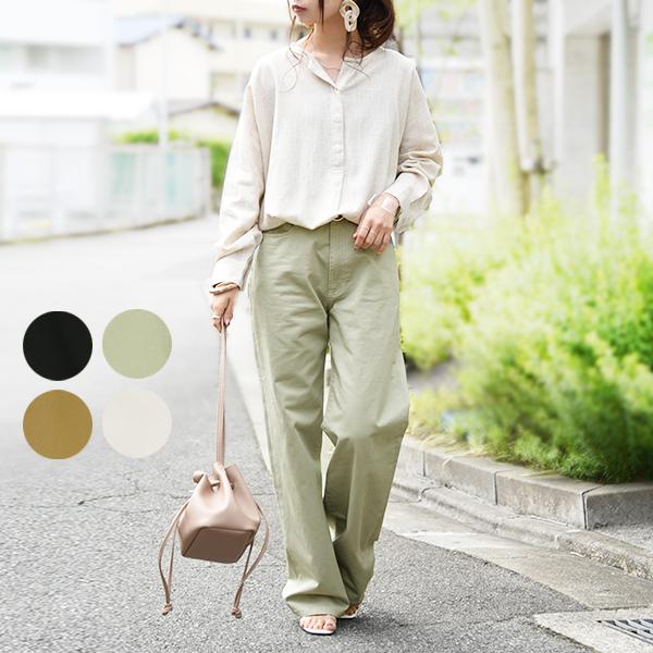 パンツレディース 春 夏 美脚 黒 代 30代 40代 ワイド ストレート ボトムス 綿 コットン 脚長 ラフ トレンド 流行 おしゃれ アンドイット And It レディース 通販 Paypayモール