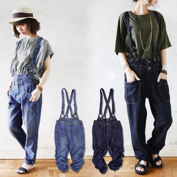 デニムパンツ サスペンダー付き ジーンズ オーバーオール風 ボトムス レディース 代 30代 40代 おしゃれ アンドイット And It レディース 通販 Paypayモール