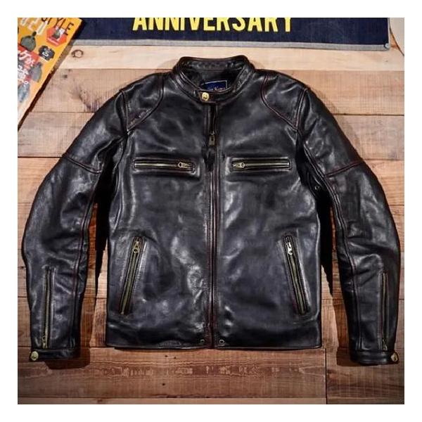 ス*ン様 【美品】STARKE HAUT トラッカージャケット2XL 馬革 茶芯 DOUBLE HELIX（ダブルヘリックス） 茶芯 ホースハイド 馬革 G