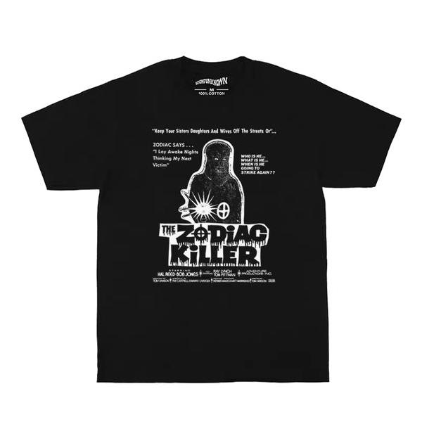 メンズ レディース 半袖Tシャツ 映画 アート Tシャツ ZODIAC ゾディアック ブラック 色落ちブラック