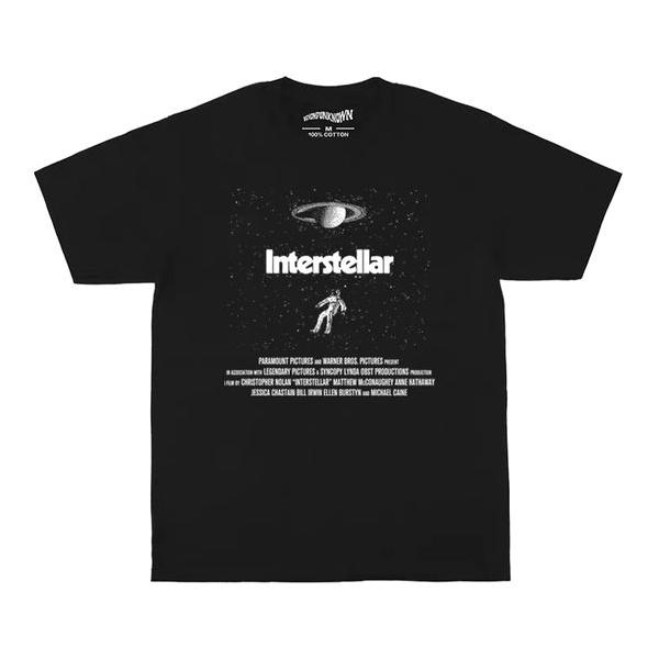 メンズ レディース 半袖Tシャツ 映画 アート Tシャツ intersteller インターステラー ブラック 色落ちブラック