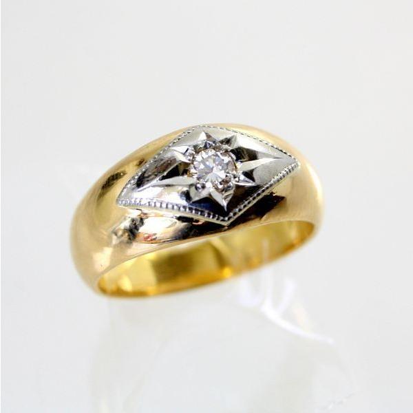◎中古美品◎18金，プラチナ ダイヤ 0.13ct 月甲丸 リング 12号  