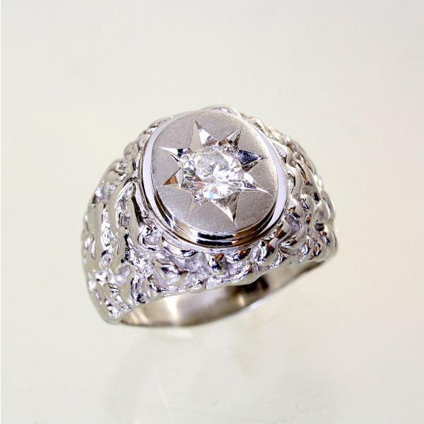 ◎中古美品◎プラチナ ダイヤ 0.537ct メンズリング 24号 : 安藤商事 