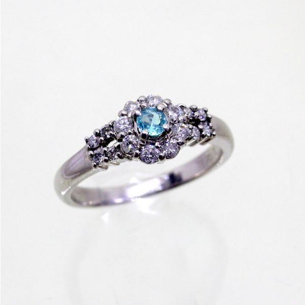 ◎中古美品◎プラチナ パライバトルマリン 0.12ct ダイヤ 0.36ct 