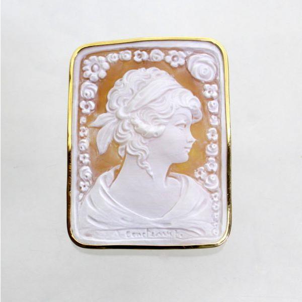 シェルカメオ CAMEO ブローチ 2WAY K18GP ヴィンテージ 美品 シェルカメオ CAMEO ブローチ 2WAY K18GP ヴィンテージ 美品