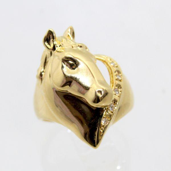 ◎中古美品◎18金 ダイヤ 馬デザイン リング 15号 : 安藤商事ヤフー