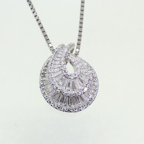 ◎中古美品◎プラチナ ダイヤ 3.20ct ペンダント付ネックレス : 安藤 