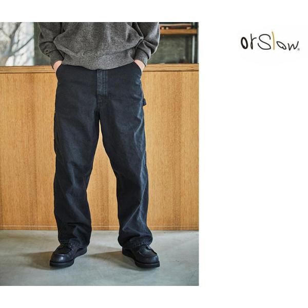 orslow オアスロウ　ダックパンツ ダブルニー サイズ3 ブラック　日本製 orSlow（オアスロウ） ダッド フィット オックスフォード ダック