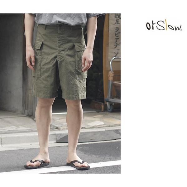 orSlow（オアスロウ）カーゴショーツ ヘリンボーン /S/アーミーグリーン orSlow（オアスロウ）カーゴショーツ ヘリンボーン /S/アーミー