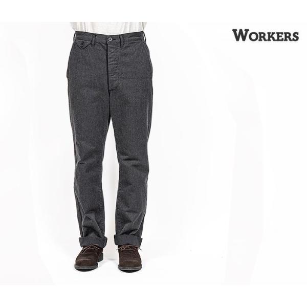 Workers ワーカーズ トラウザー シャンブレー コットン　S ワーカーズ WORKERS オフィサートラウザー レギュラーフィット