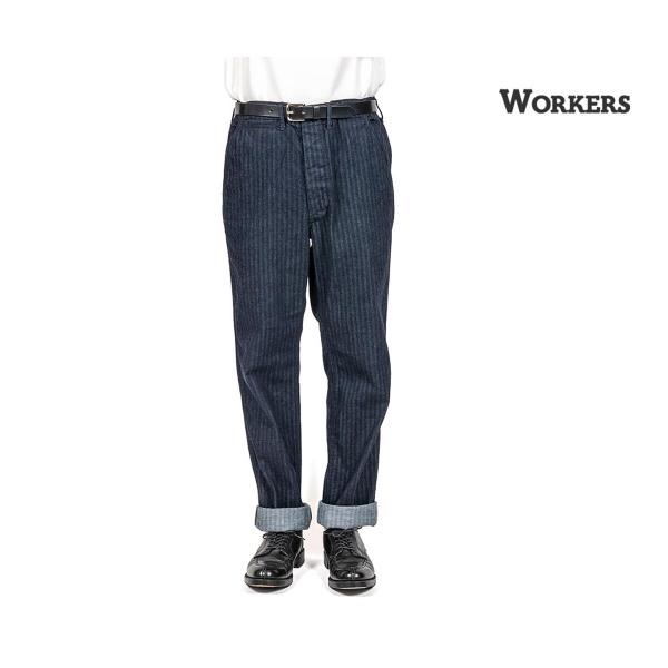 ワーカーズ WORKERS インディゴヘリンボーンオフィサー トラウザー