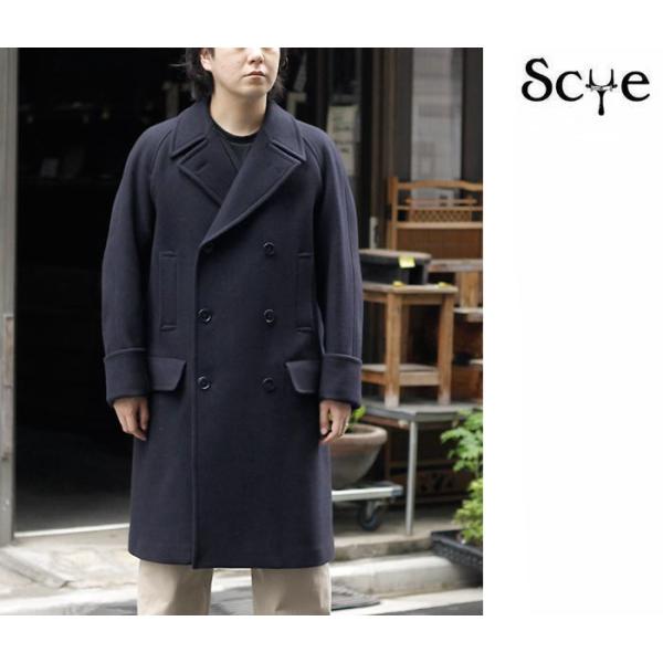 SCYE BASICS モーターサイクルコート ウールカシミヤ グレー 36 チェスターの次に欲しくなるのは 男臭い“モーターサイクルコート