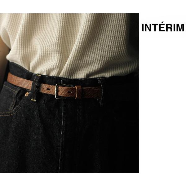インテリム INTERIM 20mm クロス グレイン オークバーク レザー ベルト