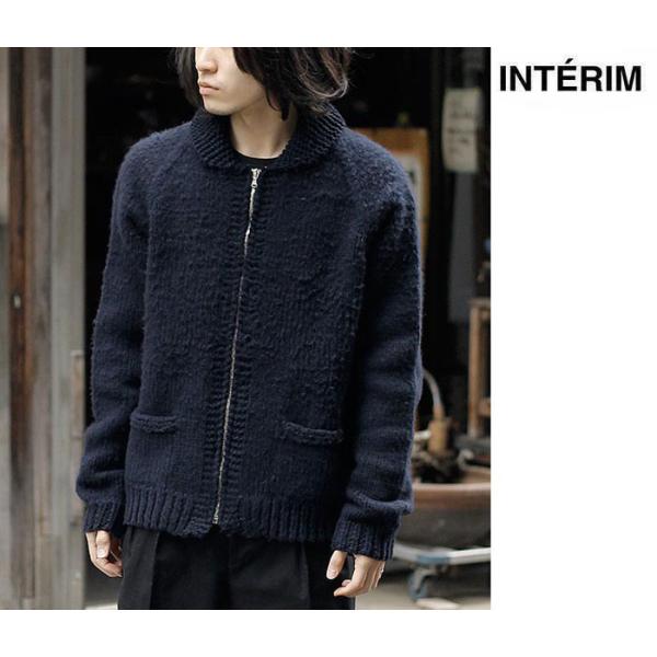 インテリム INTERIM ハンドニット ヤク モヘア ネイビー ハイパー