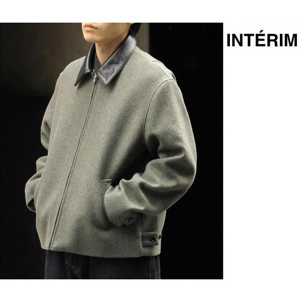 INTERIM ウールギャバジンハリントンジャケット INTERIM(インテリム