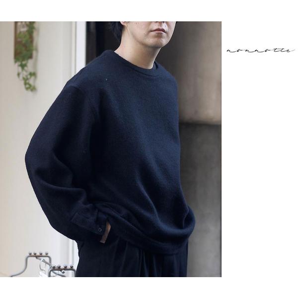 ノノット NONNOTTE アルパカ ドビー ワッフル クルーネックプル