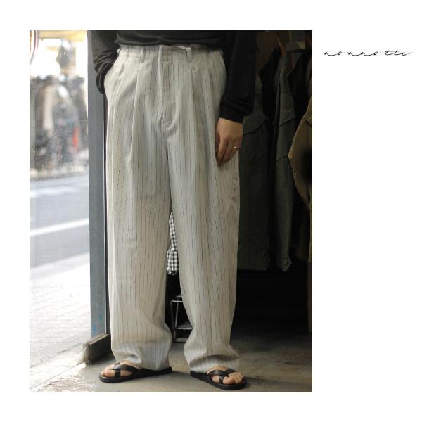 ノノット NONNOTTE ウール/ナイロン 2タック ドローコード ワイド
