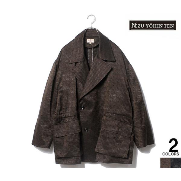 根津洋品店 NEZU YOHINTEN チョークストライプ JQ ハーフコート
