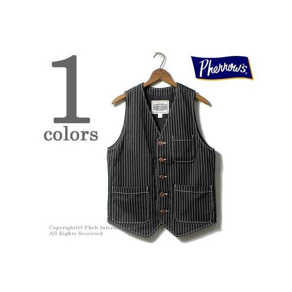 Pherrow's（フェローズ） ブラックウォバッシュ ベスト ジレ (PV1