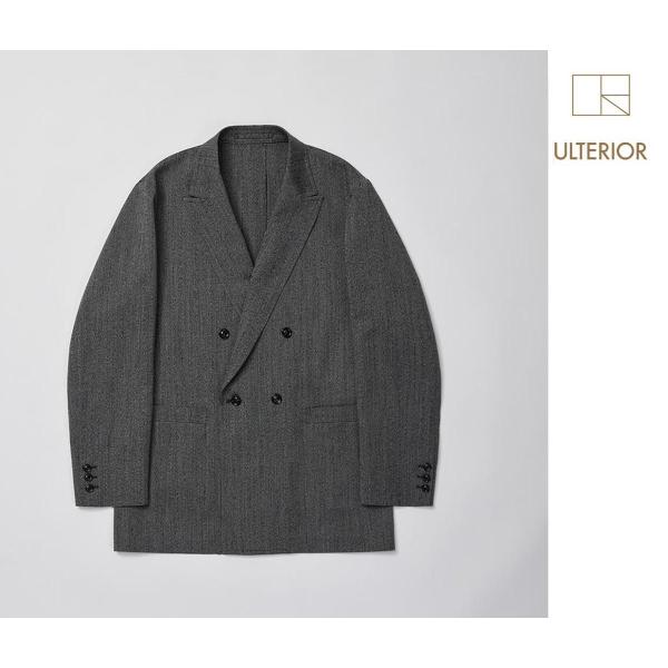 アルテリア ULTERIOR ウール/和紙 ヘリンボーン ダブルジャケット