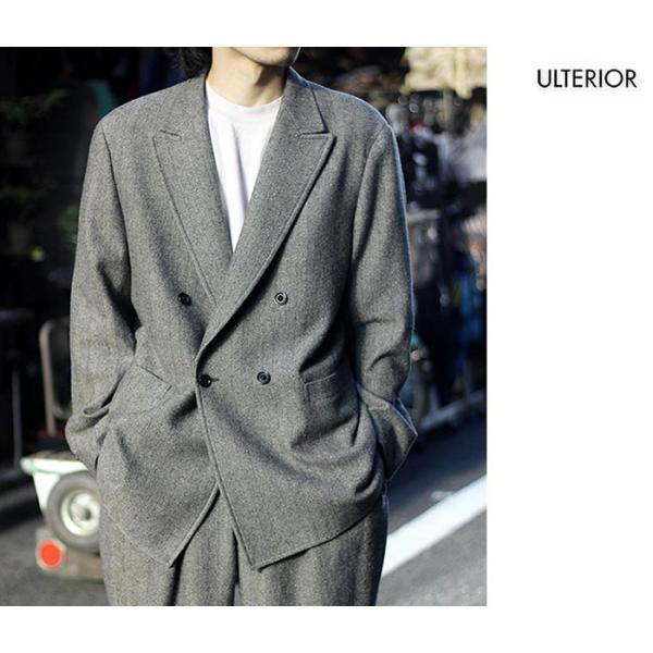 アルテリア ULTERIOR ウールシルク ヘリンボーン ダブルブレス
