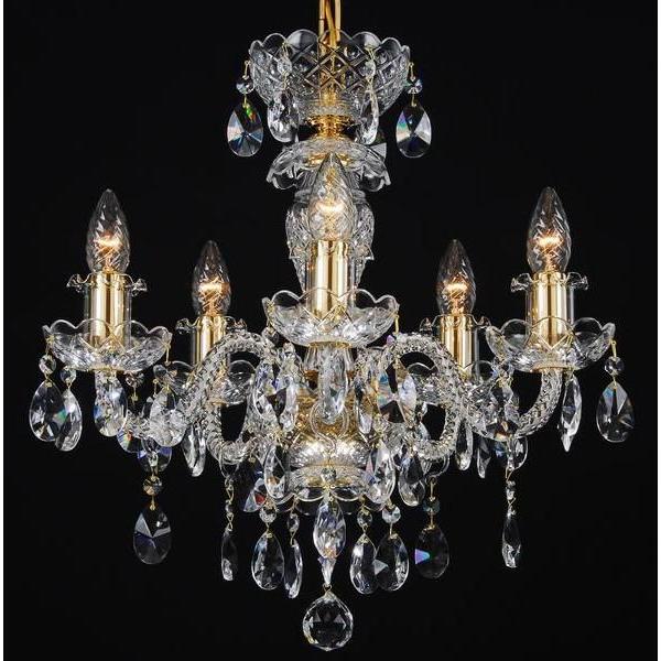 クリスタルゴールドシャンデリア 5灯 高級クラブ 仕様！！ 幻の