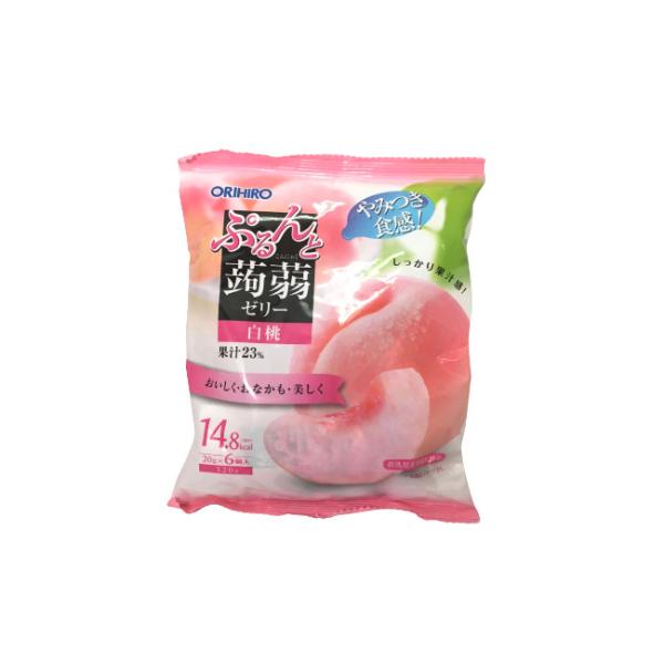 オリヒロ ぷるんと 蒟蒻ゼリー 白桃 20g×6個入 こんにゃく ゼリー