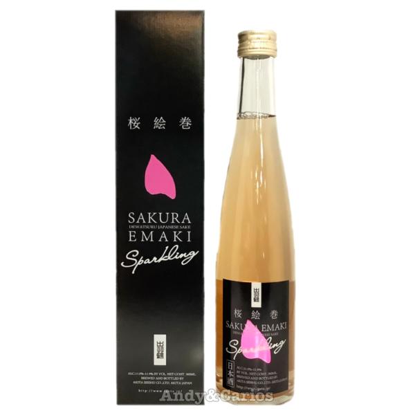 出羽鶴　桜絵巻スパークリング　（黒ラベル）　360ml　/　秋田清酒　【クール便】