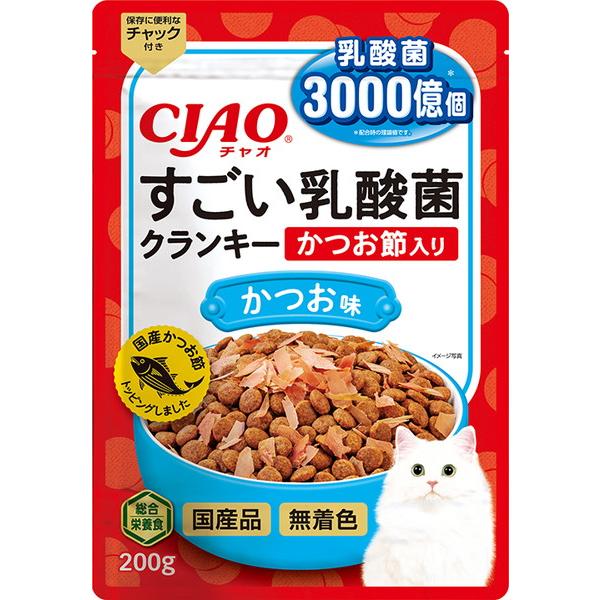 他サイト： いなば　CIAO　すごい乳酸菌クランキー　かつお節入り　かつお味　200g　P-252の商品画像