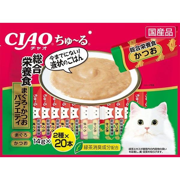 他サイト： いなば　CIAO　ちゅ〜る　総合栄養食　まぐろ・かつおバラエティ　40本入り（14gｘ40本）　SC-189の商品画像