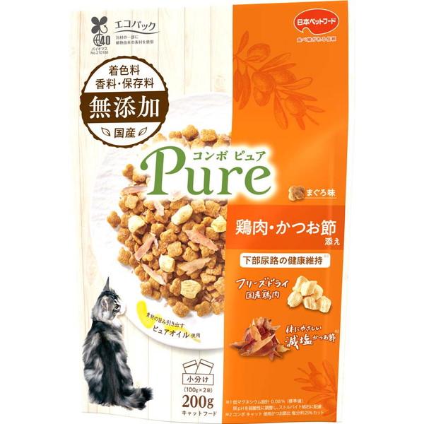 他サイト： 日本ペット　コンボ　ピュア　キャット　まぐろ味・鶏肉・かつお節添え　200gの商品画像