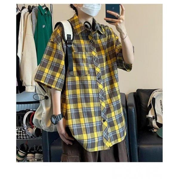チェックシャツ メンズ レディース ビッグシルエット ゆったり