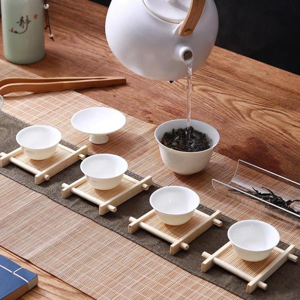 湯呑セット ティーポット ピッチャー 蓋碗 5個セット 陶器急須 温冷両用 台湾茶 カンフー茶 緑茶 保温 フタ付き 茶具セット 茶器揃な