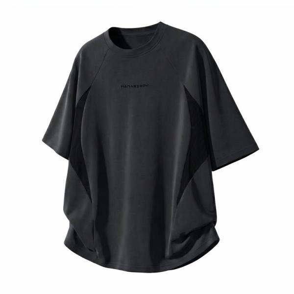 メンズ tシャツ 半袖 オーバーサイズ 切替 メッシュ 涼しい トップス