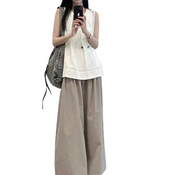 セットアップ レディース ノースリーブ チュニック ワイドパンツ