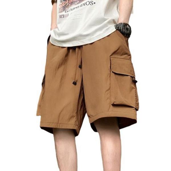 ドライ ショートパンツ メンズ カーゴパンツ アメカジ系 S-5XL マルチポケット 速乾性 短パン ワイド 無地 5分丈 ハーフ 通気性