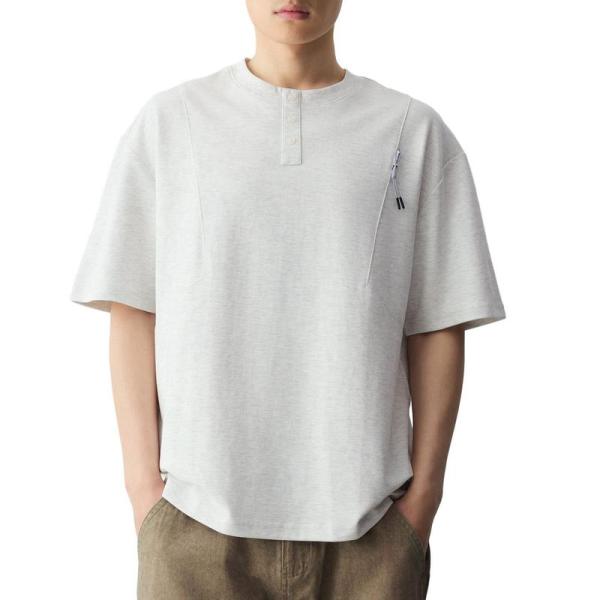 Tシャツ メンズ 半袖 夏物 ヘンリーネック 涼しい 冷感 シンプル