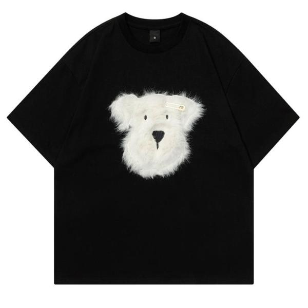 Tシャツ メンズ 犬柄 可愛い プルオーバー 半袖 ストリート系 ファッション カジュアル ゆったり オシャレ 学院風 カップル 夏服