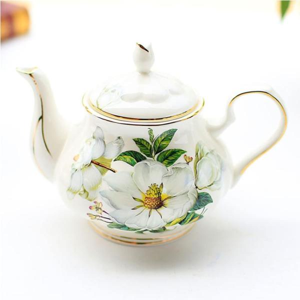 椿 ティーポット ボーンチャイナ ロイヤル 蓋付き 花柄 エレガント 磁器 紅茶 コーヒー おしゃれ 欧米風 結婚祝い プレゼント