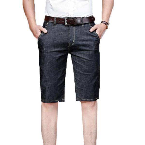 デニムショートパンツ メンズ ハーフ 男 短パン 半ズボン ストレッチ 通勤 ビジネス 細身 ストレートタイプ カジュアル 通気性 韓国風