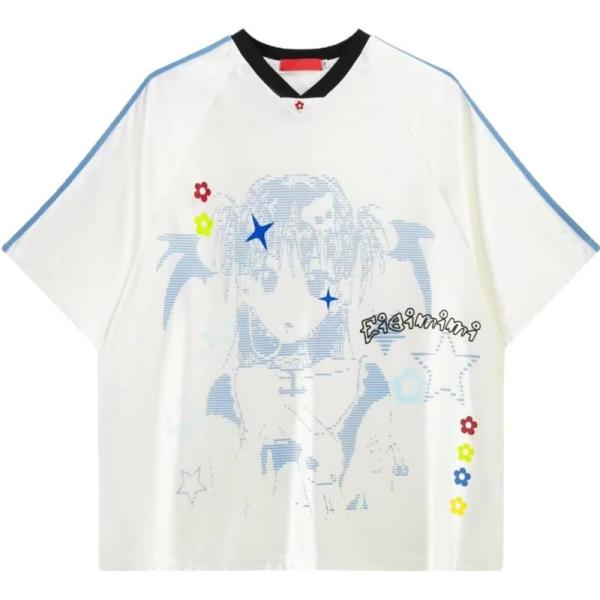 ゲームシャツ レディース Y2K ストリート系 Tシャツ 半袖 Vネック