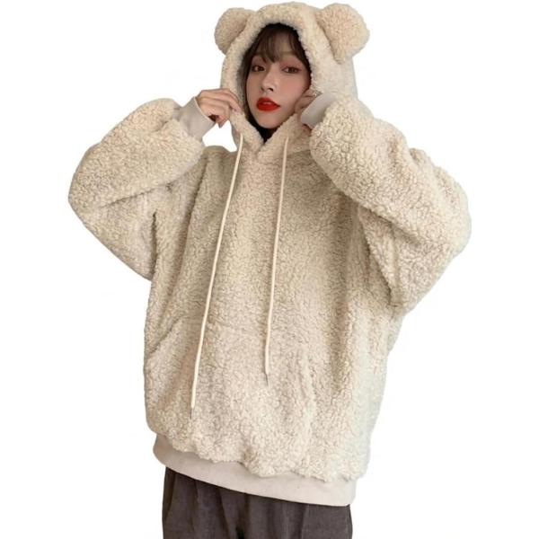 パーカー レディース くま耳 フード付き もこもこ ボア フーディー