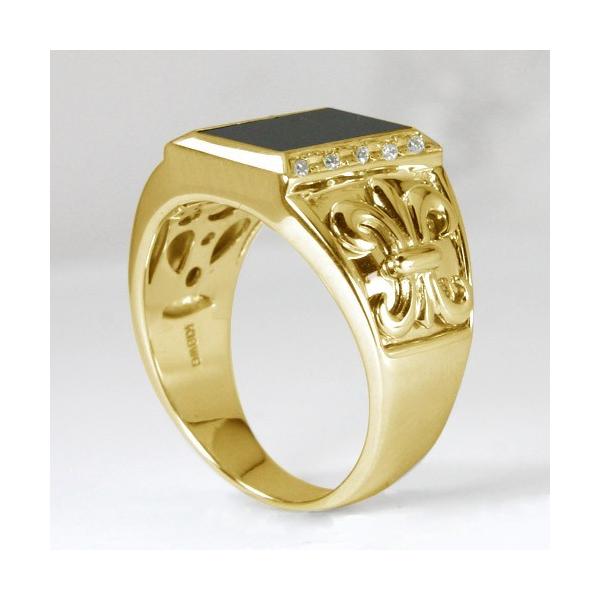 メンズリング 人気 オニキス ダイヤモンド 18金 18k ゴールド 指輪 リング ダイヤ 百合の紋章 印台 男性用 誕生石 Buyee Buyee 日本の通販商品 オークションの代理入札 代理購入