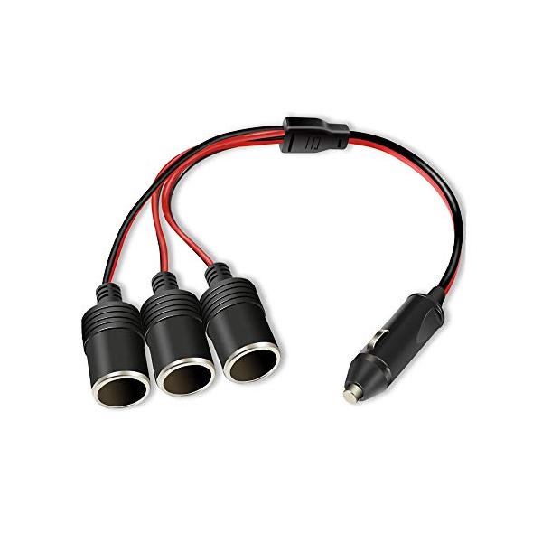 YFFSFDC 車のシガーライター シガーソケット 12V/24V車対応 3連 DC電源 延長ケーブル シガーアダプター 1〜3雌ソケット 3ウェイシガレットライタース
